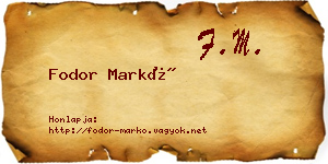 Fodor Markó névjegykártya
